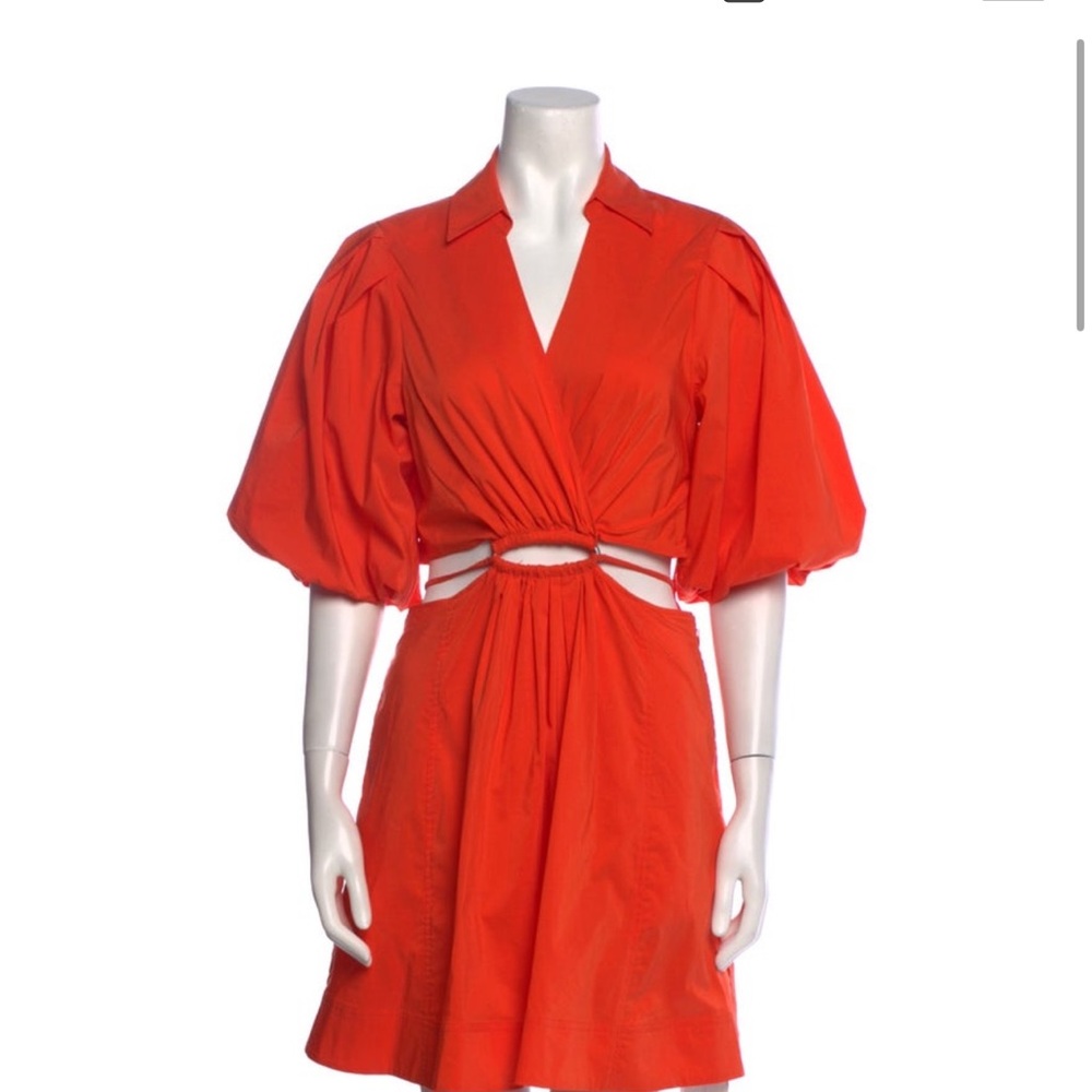 Johnathan Simkhai V-neck orange mini dress